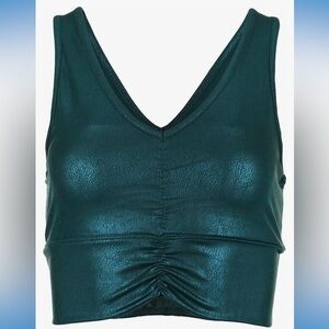 90 Degree By Reflex Women's Vintage Lux Cracked Faux Leather Racerback Bra